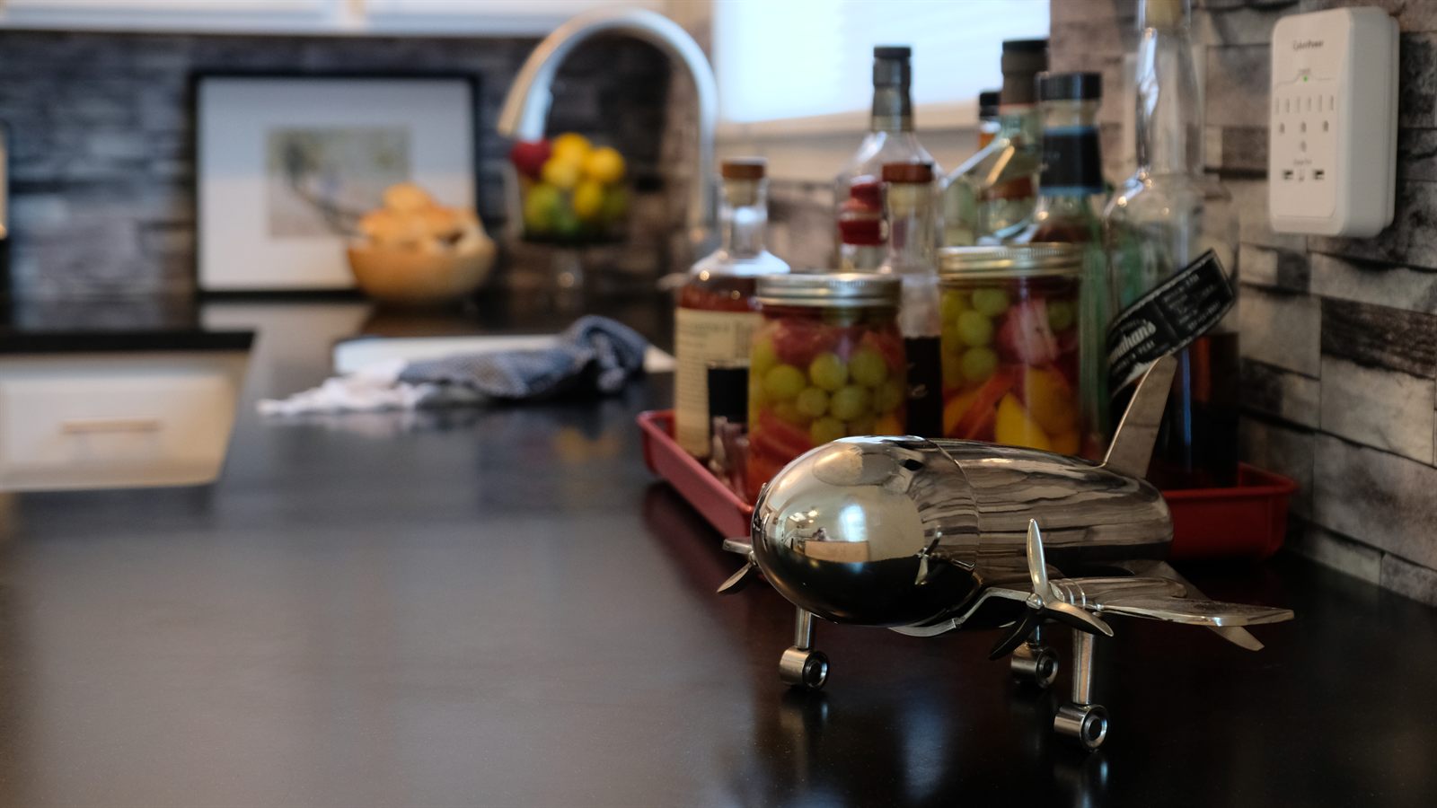 A calm kitchen counter detail